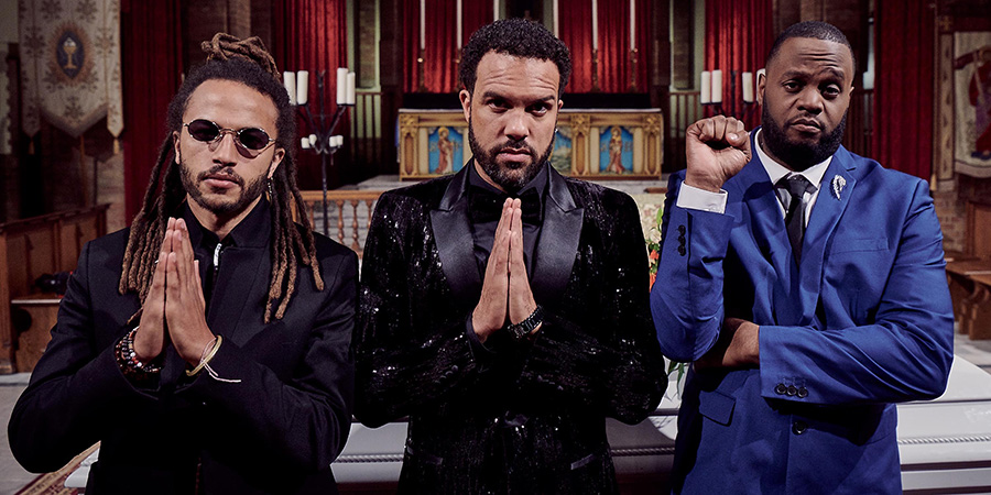 Maxxx. Image shows from L to R: Rico (Luti Fagbenle), Maxxx (O-T Fagbenle), Lucky (Javone Prince). Maxxx. Image shows from L to R: Rico (Luti Fagbenle), Maxxx (O-T Fagbenle), Lucky (Javone Prince).