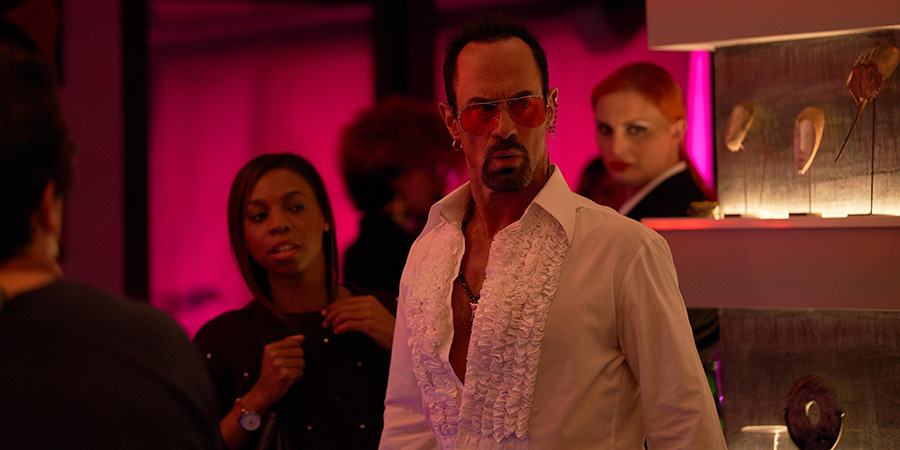 Maxxx. Image shows from L to R: Tamzin (Pippa Bennett-Warner), Don Wild (Christopher Meloni). Maxxx. Image shows from L to R: Tamzin (Pippa Bennett-Warner), Don Wild (Christopher Meloni).