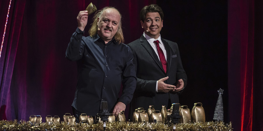 Michael McIntyre's Big Show. Image shows from L to R: Bill Bailey, Michael McIntyre. Copyright: Hungry McBear. Michael McIntyre's Big Show. Image shows from L to R: Bill Bailey, Michael McIntyre. Copyright: Hungry McBear.