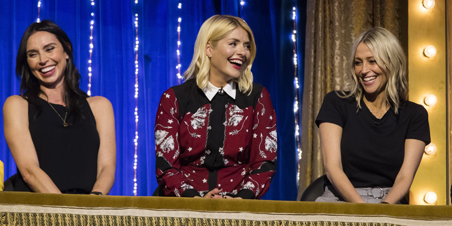 Michael McIntyre's Big Show. Image shows from L to R: Christine Bleakley, Holly Willoughby, Nicole Appleton. Copyright: Hungry McBear. Michael McIntyre's Big Show. Image shows from L to R: Christine Bleakley, Holly Willoughby, Nicole Appleton. Copyright: Hungry McBear.