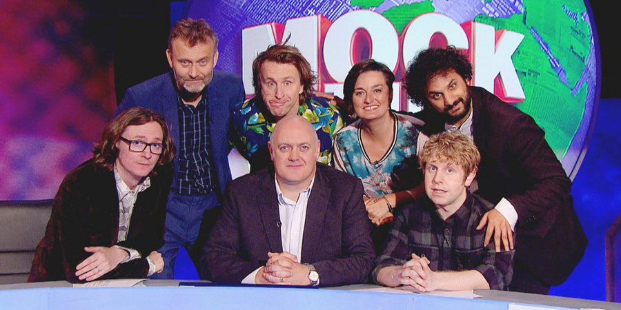 Mock The Week. Image shows from L to R: Ed Byrne, Hugh Dennis, Milton Jones, Dara O Briain, Zoe Lyons, Josh Widdicombe, Nish Kumar. Copyright: Angst Productions. Mock The Week. Image shows from L to R: Ed Byrne, Hugh Dennis, Milton Jones, Dara O Briain, Zoe Lyons, Josh Widdicombe, Nish Kumar. Copyright: Angst Productions.