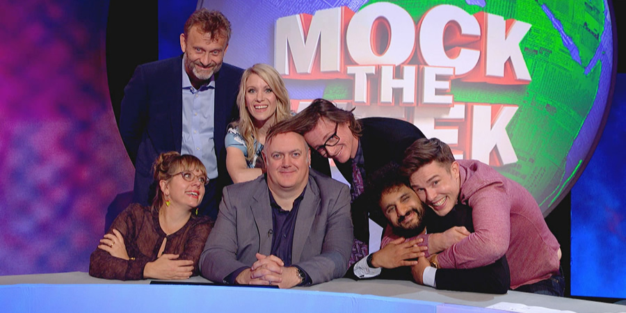Mock The Week. Image shows from L to R: Kerry Godliman, Hugh Dennis, Rachel Parris, Dara O Briain, Ed Byrne, Nish Kumar, Ed Gamble. Copyright: Angst Productions. Mock The Week. Image shows from L to R: Kerry Godliman, Hugh Dennis, Rachel Parris, Dara O Briain, Ed Byrne, Nish Kumar, Ed Gamble. Copyright: Angst Productions.