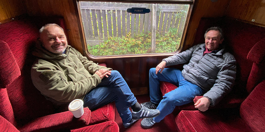 Mortimer & Whitehouse: Gone Fishing. Image shows from L to R: Bob Mortimer, Paul Whitehouse. Copyright: Owl Power. Mortimer & Whitehouse: Gone Fishing. Image shows from L to R: Bob Mortimer, Paul Whitehouse. Copyright: Owl Power.