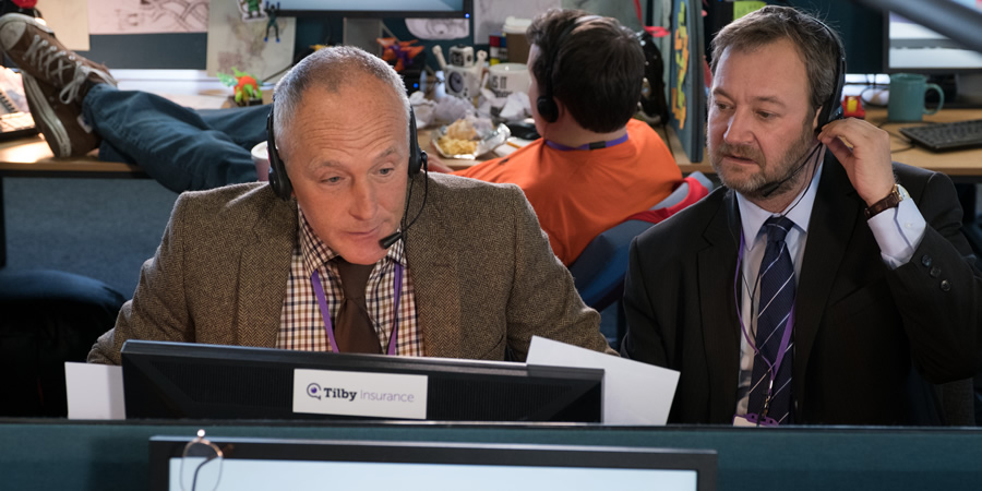 Mount Pleasant. Image shows from L to R: Peter (Tim Dantay), Roger Jones (James Dreyfus). Copyright: Tiger Aspect Productions. Mount Pleasant. Image shows from L to R: Peter (Tim Dantay), Roger Jones (James Dreyfus). Copyright: Tiger Aspect Productions.