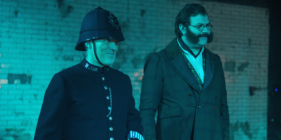 Murder In Successville. Image shows from L to R: Martin Kemp, DI Sleet (Tom Davis). Copyright: Tiger Aspect Productions. Murder In Successville. Image shows from L to R: Martin Kemp, DI Sleet (Tom Davis). Copyright: Tiger Aspect Productions.