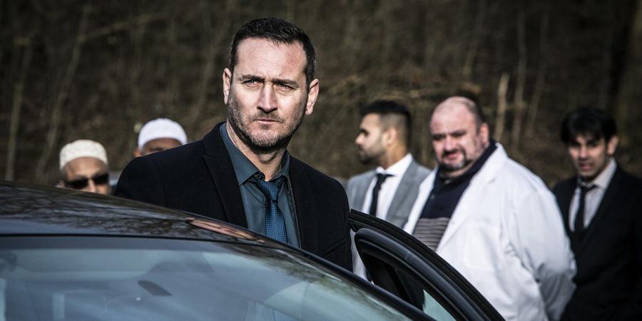 No Offence. Image shows from L to R: D.C. Spike Tanner (Will Mellor), Unknown, Paddy Kenny (Victor McGuire), Unknown. Copyright: AbbottVision. No Offence. Image shows from L to R: D.C. Spike Tanner (Will Mellor), Unknown, Paddy Kenny (Victor McGuire), Unknown. Copyright: AbbottVision.