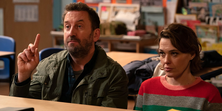 Not Going Out. Image shows from L to R: Lee (Lee Mack), Lucy (Sally Bretton). Not Going Out. Image shows from L to R: Lee (Lee Mack), Lucy (Sally Bretton).
