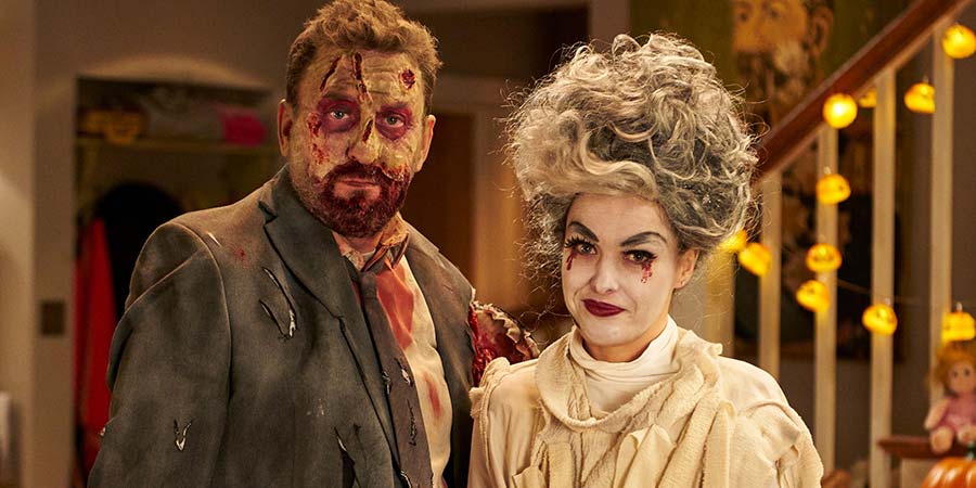 Not Going Out. Image shows from L to R: Lee (Lee Mack), Lucy (Sally Bretton). Copyright: Avalon Television. Not Going Out. Image shows from L to R: Lee (Lee Mack), Lucy (Sally Bretton). Copyright: Avalon Television.