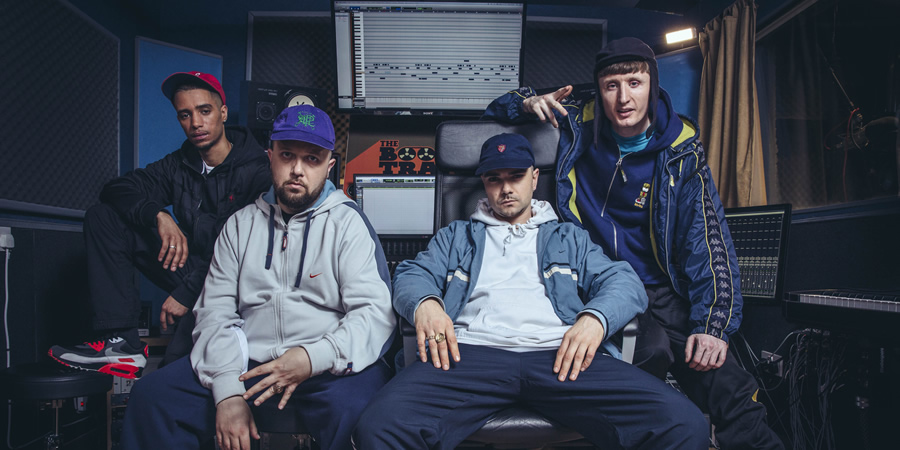People Just Do Nothing. Image shows from L to R: Decoy (Daniel Sylvester Woolford), Beats (Hugo Chegwin), Grindah (Allan Mustafa), Steves (Steve Stamp). Copyright: Roughcut Television. People Just Do Nothing. Image shows from L to R: Decoy (Daniel Sylvester Woolford), Beats (Hugo Chegwin), Grindah (Allan Mustafa), Steves (Steve Stamp). Copyright: Roughcut Television.