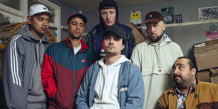 People Just Do Nothing. Image shows from L to R: Fantasy (Marvin Jay Alvarez), Decoy (Daniel Sylvester Woolford), Steves (Steve Stamp), Grindah (Allan Mustafa), Beats (Hugo Chegwin), Chabuddy G (Asim Chaudhry). Copyright: Roughcut Television. People Just Do Nothing. Image shows from L to R: Fantasy (Marvin Jay Alvarez), Decoy (Daniel Sylvester Woolford), Steves (Steve Stamp), Grindah (Allan Mustafa), Beats (Hugo Chegwin), Chabuddy G (Asim Chaudhry). Copyright: Roughcut Television.