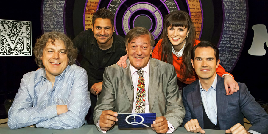 QI. Image shows from L to R: Alan Davies, Danny Bhoy, Stephen Fry, Aisling Bea, Jimmy Carr. Copyright: TalkbackThames. QI. Image shows from L to R: Alan Davies, Danny Bhoy, Stephen Fry, Aisling Bea, Jimmy Carr. Copyright: TalkbackThames.