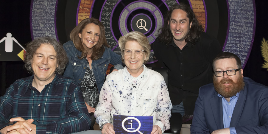 QI. Image shows from L to R: Alan Davies, Lucy Porter, Sandi Toksvig, Ross Noble, Frankie Boyle. Copyright: TalkbackThames. QI. Image shows from L to R: Alan Davies, Lucy Porter, Sandi Toksvig, Ross Noble, Frankie Boyle. Copyright: TalkbackThames.