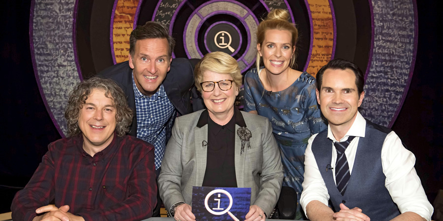 QI. Image shows from L to R: Alan Davies, Colin Lane, Sandi Toksvig, Sara Pascoe, Jimmy Carr. Copyright: TalkbackThames. QI. Image shows from L to R: Alan Davies, Colin Lane, Sandi Toksvig, Sara Pascoe, Jimmy Carr. Copyright: TalkbackThames.