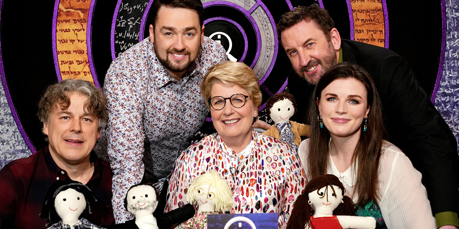 QI. Image shows from L to R: Alan Davies, Jason Manford, Sandi Toksvig, Lee Mack, Aisling Bea. Copyright: TalkbackThames. QI. Image shows from L to R: Alan Davies, Jason Manford, Sandi Toksvig, Lee Mack, Aisling Bea. Copyright: TalkbackThames.