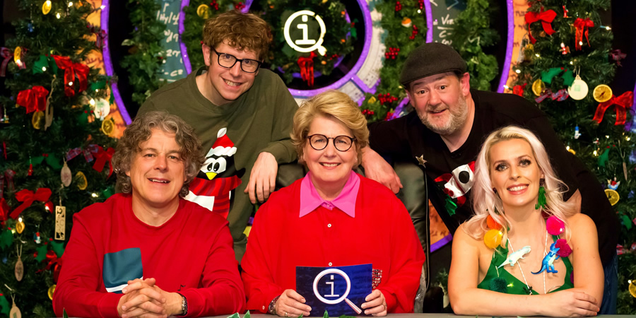 QI. Image shows from L to R: Alan Davies, Josh Widdicombe, Sandi Toksvig, Johnny Vegas, Sara Pascoe. QI. Image shows from L to R: Alan Davies, Josh Widdicombe, Sandi Toksvig, Johnny Vegas, Sara Pascoe.