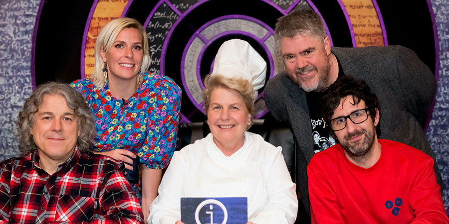 QI. Image shows from L to R: Alan Davies, Sara Pascoe, Sandi Toksvig, Phill Jupitus, Mark Watson. QI. Image shows from L to R: Alan Davies, Sara Pascoe, Sandi Toksvig, Phill Jupitus, Mark Watson.