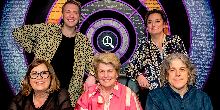 QI. Image shows from L to R: Liza Tarbuck, Joe Lycett, Sandi Toksvig, Zoe Lyons, Alan Davies. QI. Image shows from L to R: Liza Tarbuck, Joe Lycett, Sandi Toksvig, Zoe Lyons, Alan Davies.