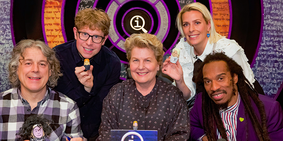 QI. Image shows from L to R: Alan Davies, Josh Widdicombe, Sandi Toksvig, Sara Pascoe, Benjamin Zephaniah. QI. Image shows from L to R: Alan Davies, Josh Widdicombe, Sandi Toksvig, Sara Pascoe, Benjamin Zephaniah.