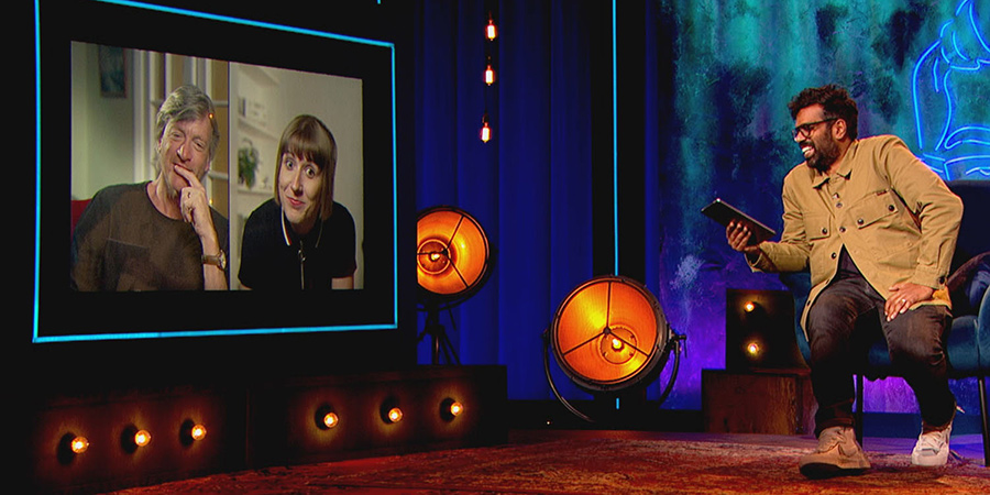 The Ranganation. Image shows from L to R: Richard Madeley, Maisie Adam, Romesh Ranganathan. Copyright: Zeppotron. The Ranganation. Image shows from L to R: Richard Madeley, Maisie Adam, Romesh Ranganathan. Copyright: Zeppotron.