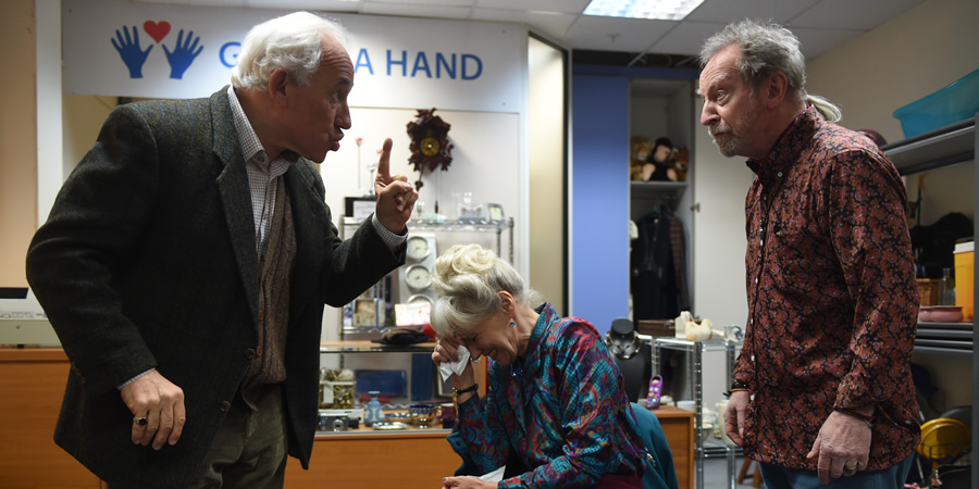 The Rebel. Image shows from L to R: Henry Palmer (Simon Callow), Margaret (Anita Dobson), Charles (Bill Paterson). Copyright: Retort. The Rebel. Image shows from L to R: Henry Palmer (Simon Callow), Margaret (Anita Dobson), Charles (Bill Paterson). Copyright: Retort.