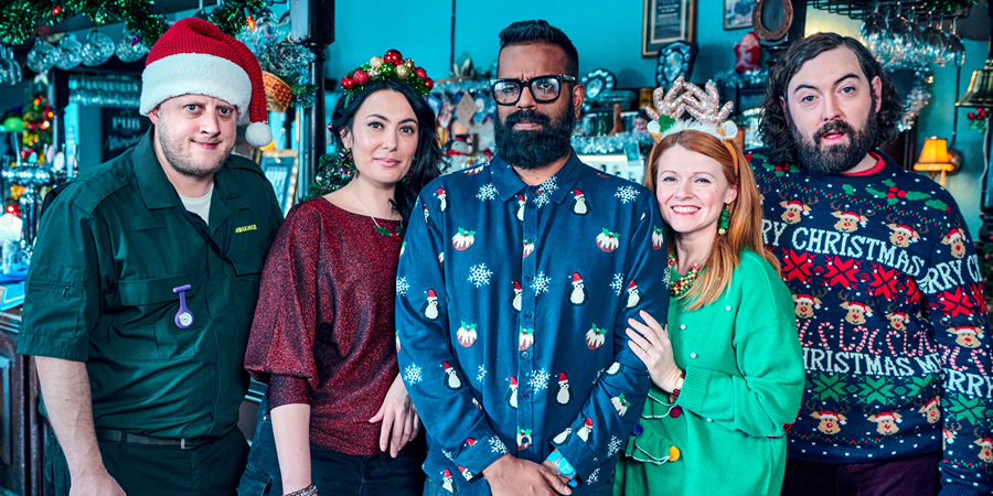 The Reluctant Landlord. Image shows from L to R: Lee (Marek Larwood), Julie (Yasmine Akram), Romesh (Romesh Ranganathan), Natasha (Sian Gibson), Lemon (Nick Helm). The Reluctant Landlord. Image shows from L to R: Lee (Marek Larwood), Julie (Yasmine Akram), Romesh (Romesh Ranganathan), Natasha (Sian Gibson), Lemon (Nick Helm).