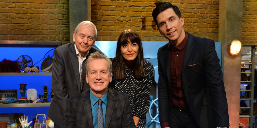 Room 101. Image shows from L to R: John Humphrys, Frank Skinner, Claudia Winkleman, Russell Kane. Copyright: Hat Trick Productions. Room 101. Image shows from L to R: John Humphrys, Frank Skinner, Claudia Winkleman, Russell Kane. Copyright: Hat Trick Productions.