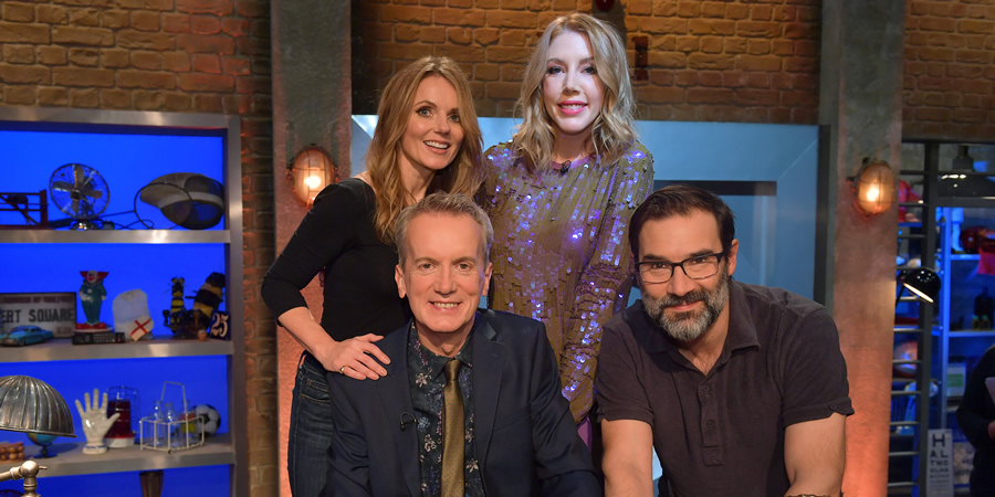 Room 101. Image shows from L to R: Geri Halliwell, Frank Skinner, Katherine Ryan, Adam Buxton. Copyright: Hat Trick Productions. Room 101. Image shows from L to R: Geri Halliwell, Frank Skinner, Katherine Ryan, Adam Buxton. Copyright: Hat Trick Productions.