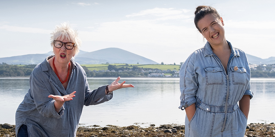 Trip Hazard: My Great British Adventure. Image shows from L to R: Jenny Eclair, Rosie Jones. Trip Hazard: My Great British Adventure. Image shows from L to R: Jenny Eclair, Rosie Jones.