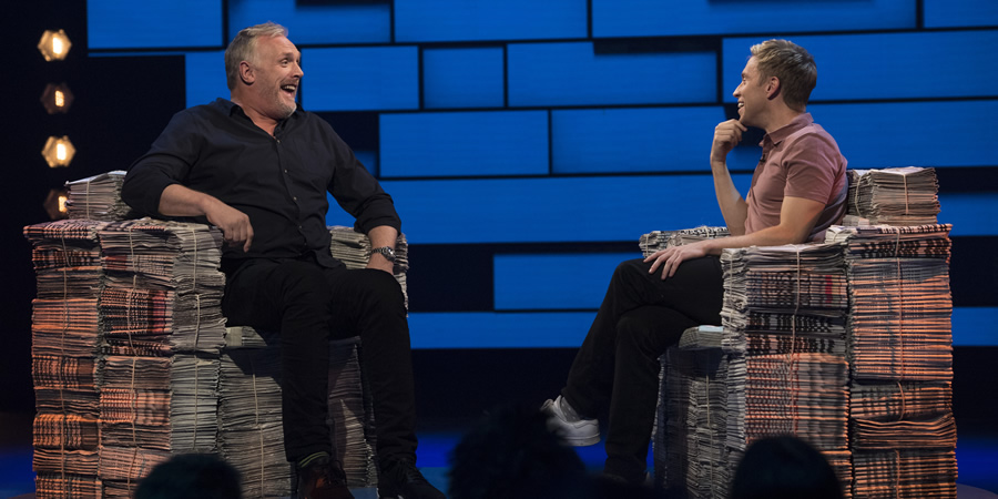 The Russell Howard Hour. Image shows from L to R: Greg Davies, Russell Howard. Copyright: Avalon Television. The Russell Howard Hour. Image shows from L to R: Greg Davies, Russell Howard. Copyright: Avalon Television.