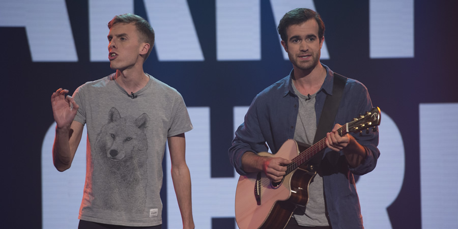 The Russell Howard Hour. Image shows from L to R: Harry Baker, Chris Read. Copyright: Avalon Television. The Russell Howard Hour. Image shows from L to R: Harry Baker, Chris Read. Copyright: Avalon Television.