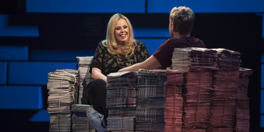 The Russell Howard Hour. Image shows from L to R: Roisin Conaty, Russell Howard. Copyright: Avalon Television. The Russell Howard Hour. Image shows from L to R: Roisin Conaty, Russell Howard. Copyright: Avalon Television.