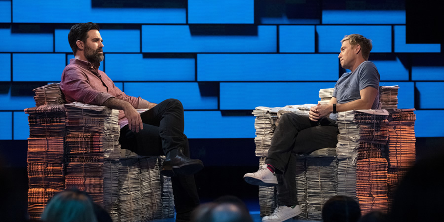 The Russell Howard Hour. Image shows from L to R: Rob Delaney, Russell Howard. Copyright: Avalon Television. The Russell Howard Hour. Image shows from L to R: Rob Delaney, Russell Howard. Copyright: Avalon Television.