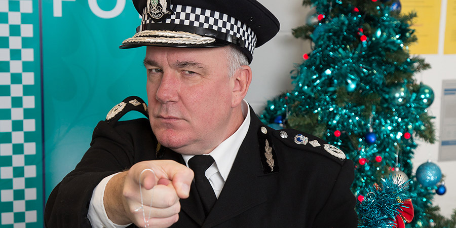 Scot Squad. Chief Commissioner Cameron Miekelson (Jack Docherty). Copyright: The Comedy Unit. Scot Squad. Chief Commissioner Cameron Miekelson (Jack Docherty). Copyright: The Comedy Unit.