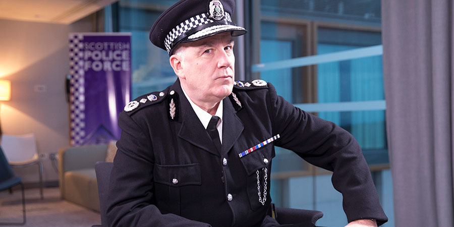 Scot Squad. Chief Commissioner Cameron Miekelson (Jack Docherty). Copyright: The Comedy Unit. Scot Squad. Chief Commissioner Cameron Miekelson (Jack Docherty). Copyright: The Comedy Unit.