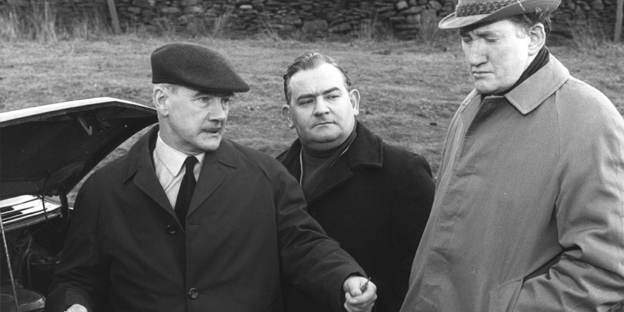 Porridge. Image shows from L to R: Mr. Mackay (Fulton Mackay), Fletcher (Ronnie Barker), Mr. Barrowclough (Brian Wilde). Copyright: BBC. Porridge. Image shows from L to R: Mr. Mackay (Fulton Mackay), Fletcher (Ronnie Barker), Mr. Barrowclough (Brian Wilde). Copyright: BBC.