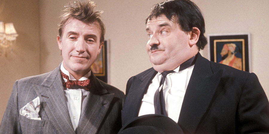 Another Fine Mess. Image shows from L to R: Sydney Jefferson (Roy Castle), Harry Norvel (Ronnie Barker). Copyright: BBC. Another Fine Mess. Image shows from L to R: Sydney Jefferson (Roy Castle), Harry Norvel (Ronnie Barker). Copyright: BBC.