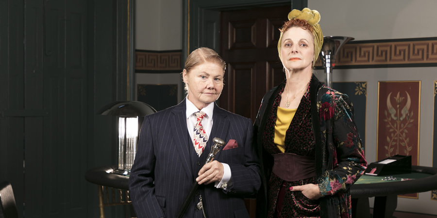 Shakespeare & Hathaway - Private Investigators. Image shows from L to R: Ms Rose King (Annette Badland), Queenie King (Gillian Bevan). Shakespeare & Hathaway - Private Investigators. Image shows from L to R: Ms Rose King (Annette Badland), Queenie King (Gillian Bevan).