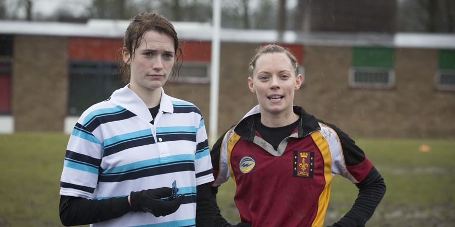 Siblings. Image shows from L to R: Hannah (Charlotte Ritchie), Lucy (Lucy Phelps). Copyright: Bwark Productions. Siblings. Image shows from L to R: Hannah (Charlotte Ritchie), Lucy (Lucy Phelps). Copyright: Bwark Productions.