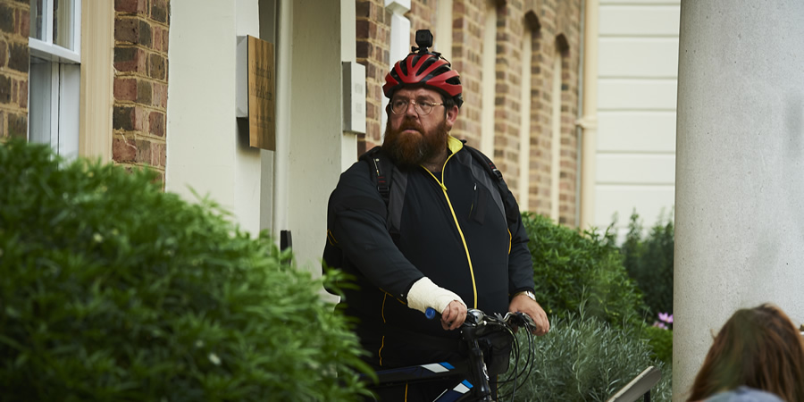Sick Note. Dr Iain Glennis (Nick Frost). Copyright: King Bert Productions. Sick Note. Dr Iain Glennis (Nick Frost). Copyright: King Bert Productions.