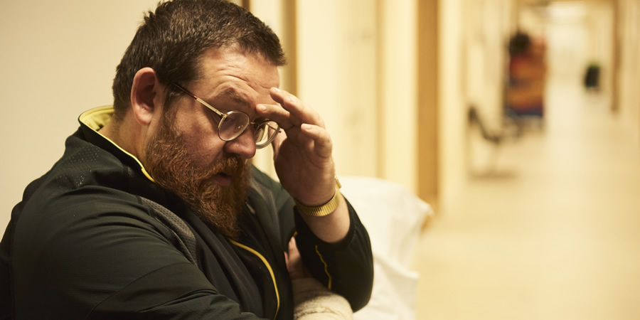 Sick Note. Dr Iain Glennis (Nick Frost). Copyright: King Bert Productions. Sick Note. Dr Iain Glennis (Nick Frost). Copyright: King Bert Productions.