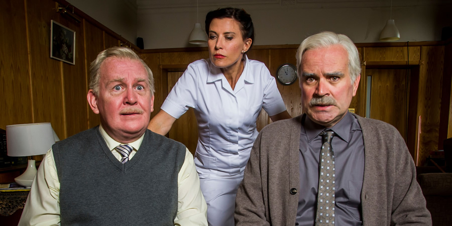 Still Game. Image shows from L to R: Jack Jarvis (Ford Kiernan), Mrs Fletcher (Ronni Ancona), Victor McDade (Greg Hemphill). Still Game. Image shows from L to R: Jack Jarvis (Ford Kiernan), Mrs Fletcher (Ronni Ancona), Victor McDade (Greg Hemphill).