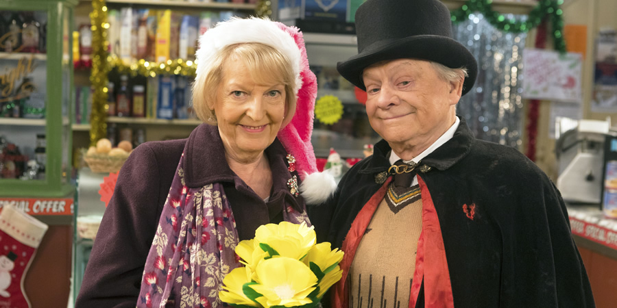 Still Open All Hours. Image shows from L to R: Mavis (Maggie Ollerenshaw), Granville (David Jason). Still Open All Hours. Image shows from L to R: Mavis (Maggie Ollerenshaw), Granville (David Jason).