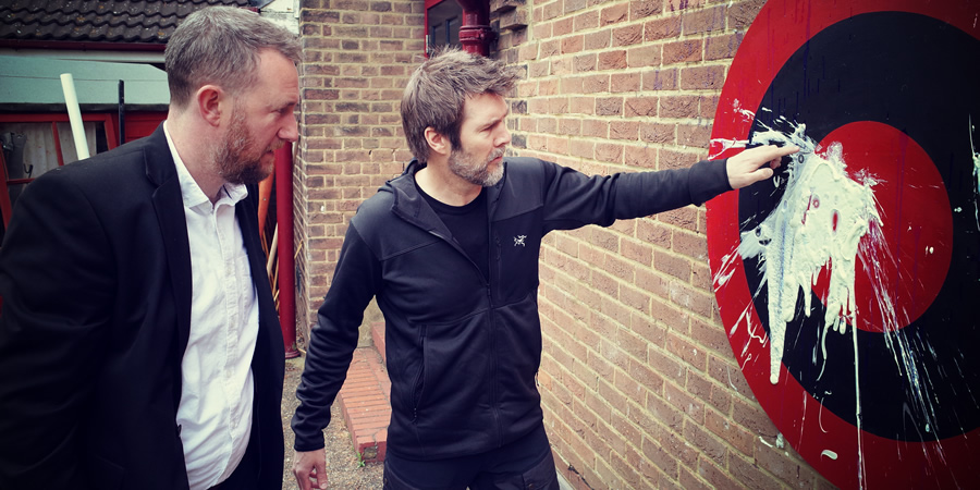 Taskmaster. Image shows from L to R: Alex Horne, Rhod Gilbert. Copyright: Avalon Television. Taskmaster. Image shows from L to R: Alex Horne, Rhod Gilbert. Copyright: Avalon Television.
