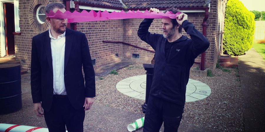 Taskmaster. Image shows from L to R: Alex Horne, Rhod Gilbert. Copyright: Avalon Television. Taskmaster. Image shows from L to R: Alex Horne, Rhod Gilbert. Copyright: Avalon Television.