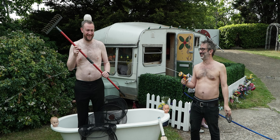 Taskmaster. Image shows from L to R: Alex Horne, David Baddiel. Copyright: Avalon Television. Taskmaster. Image shows from L to R: Alex Horne, David Baddiel. Copyright: Avalon Television.