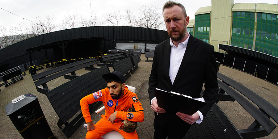 Taskmaster. Image shows from L to R: Mawaan Rizwan, Alex Horne. Copyright: Avalon Television. Taskmaster. Image shows from L to R: Mawaan Rizwan, Alex Horne. Copyright: Avalon Television.
