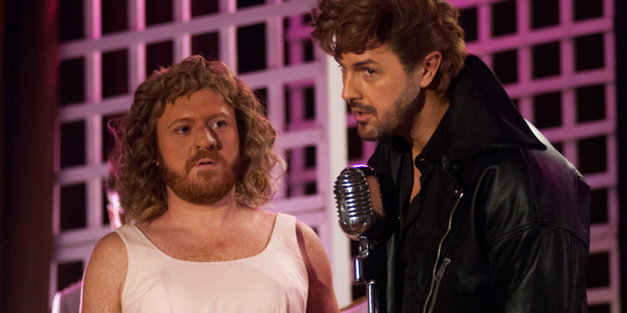 The Keith & Paddy Picture Show. Image shows from L to R: Baby (Leigh Francis), Johnny (Paddy McGuinness). Copyright: Talkback. The Keith & Paddy Picture Show. Image shows from L to R: Baby (Leigh Francis), Johnny (Paddy McGuinness). Copyright: Talkback.