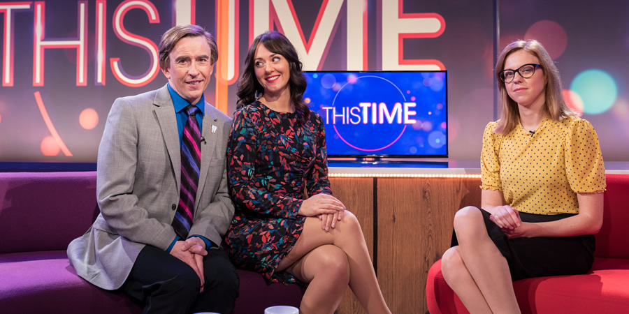 This Time With Alan Partridge. Image shows from L to R: Alan Partridge (Steve Coogan), Jennie Gresham (Susannah Fielding), Dee Gilhooly (Ellie White). Copyright: Baby Cow Productions. This Time With Alan Partridge. Image shows from L to R: Alan Partridge (Steve Coogan), Jennie Gresham (Susannah Fielding), Dee Gilhooly (Ellie White). Copyright: Baby Cow Productions.