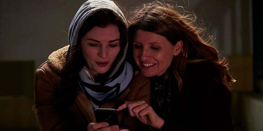 This Way Up. Image shows from L to R: Aine (Aisling Bea), Shona (Sharon Horgan). Copyright: Merman. This Way Up. Image shows from L to R: Aine (Aisling Bea), Shona (Sharon Horgan). Copyright: Merman.