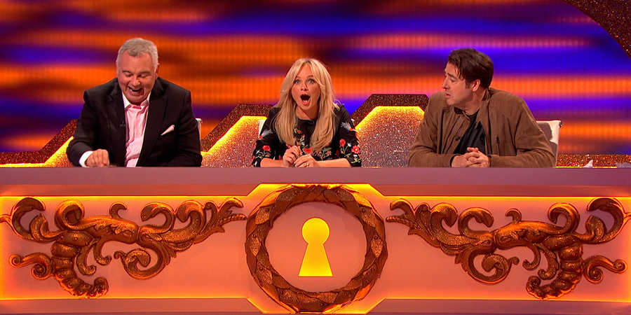 Through The Keyhole. Image shows from L to R: Eamonn Holmes, Emma Bunton, Jonathan Ross. Copyright: Talkback. Through The Keyhole. Image shows from L to R: Eamonn Holmes, Emma Bunton, Jonathan Ross. Copyright: Talkback.